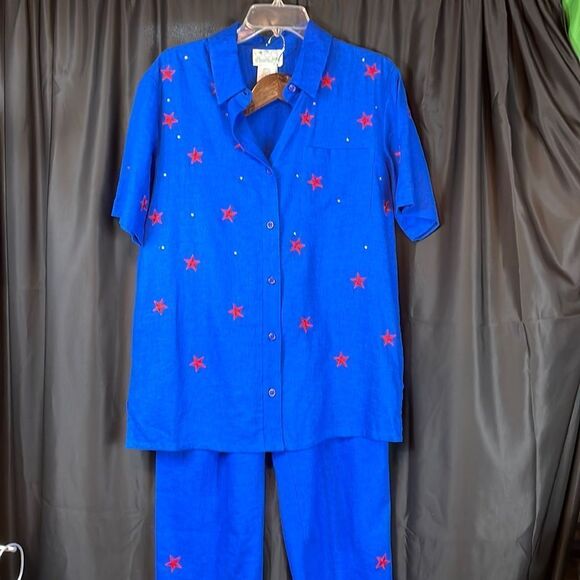 THE Quacker Factory Two Piece Pant Set - Picture 1 of 10